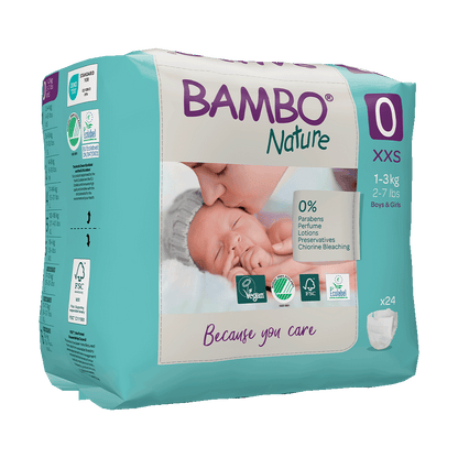 Bambo Nature Babyluiers Maat 0 (1-3 kg), 24 stuks