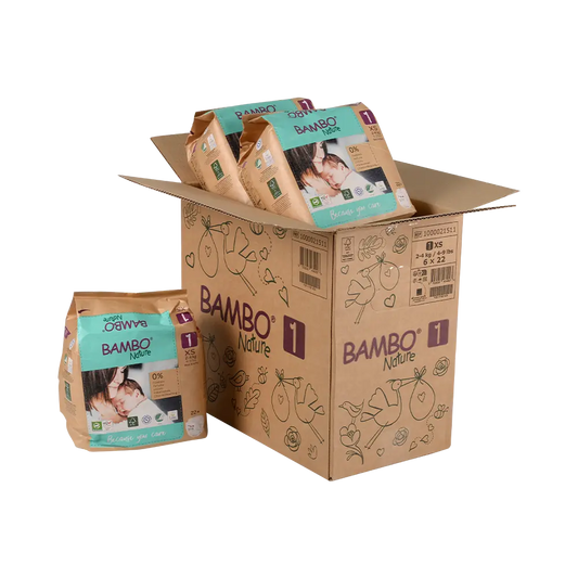 Bambo Nature Luiers Maandbox Maat 1 (2-4 kg), 132 stuks