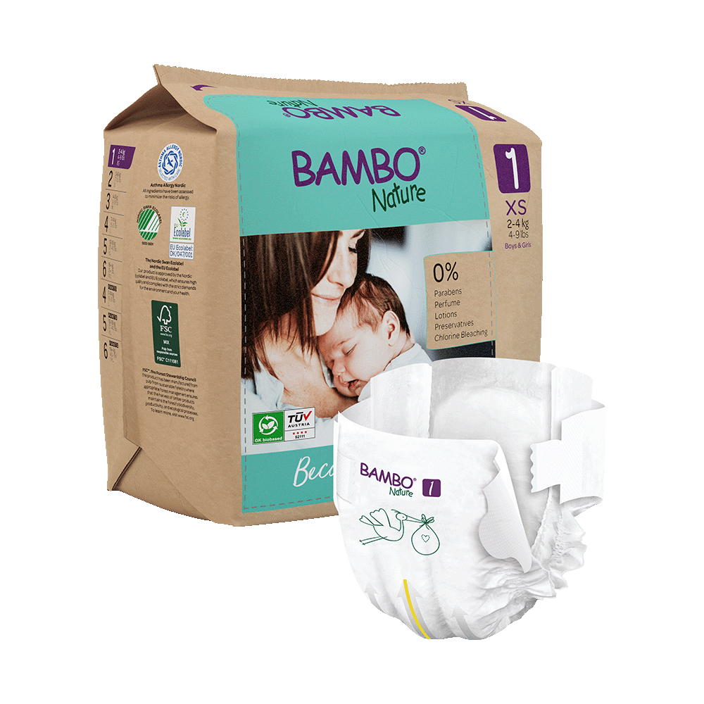Bambo Nature Babyluiers Maat 1 (2-4 kg), 22 stuks