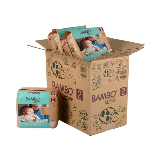 Bambo Nature Luiers Maandbox Maat 2 (3-6 kg), 180 stuks