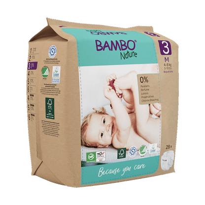 Bambo Nature Babyluiers Maat 3 (4-8 kg), 28 stuks