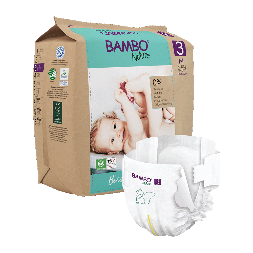 Bambo Nature Babyluiers Maat 3 (4-8 kg), 28 stuks