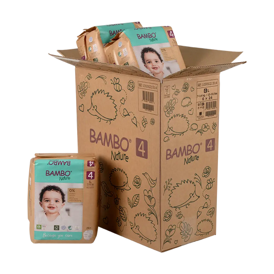 Bambo Nature Luiers Maandbox Maat 4 (7-14 kg), 144 stuks