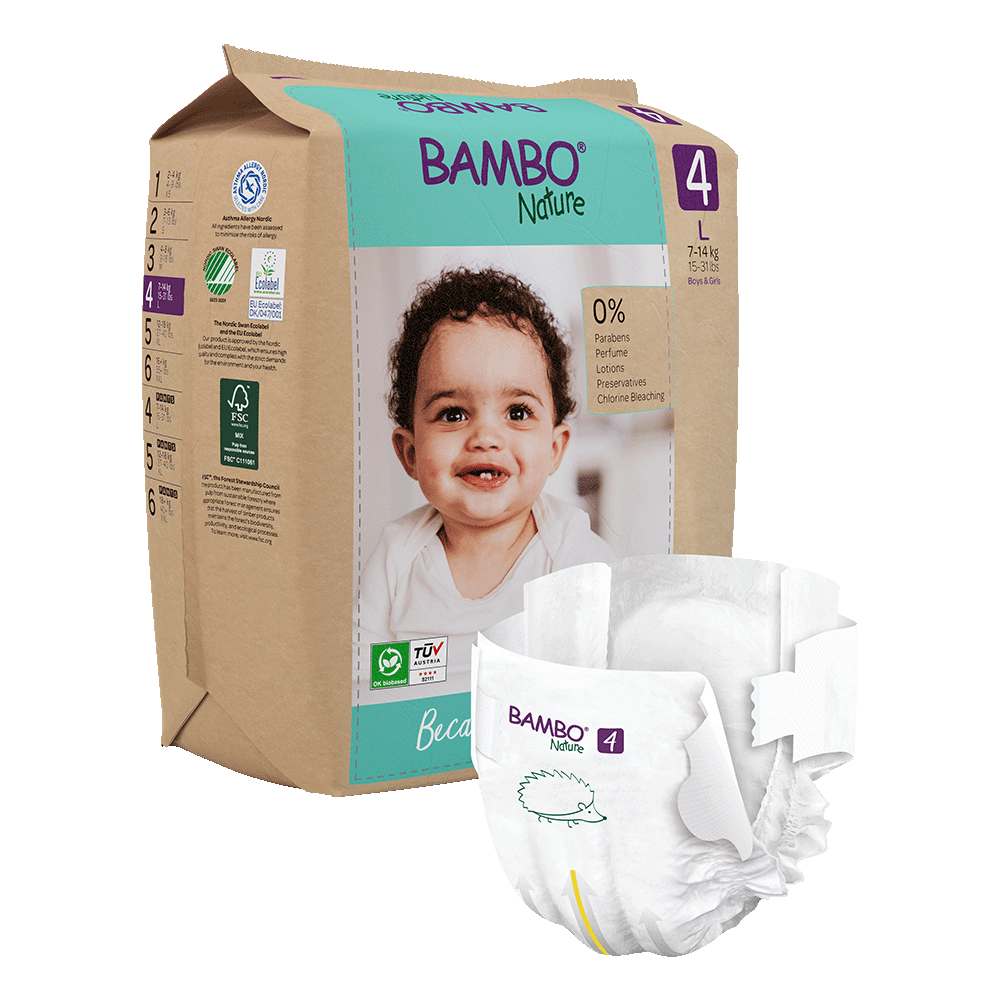 Bambo Nature Babyluiers Maat 4 (7-14 kg), 24 stuks