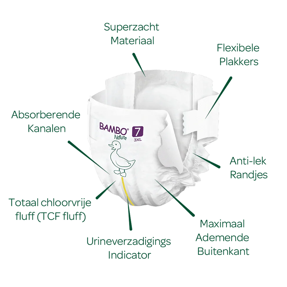 Bambo Nature Luiers Maandbox Maat 7 (18+kg) 120 stuks