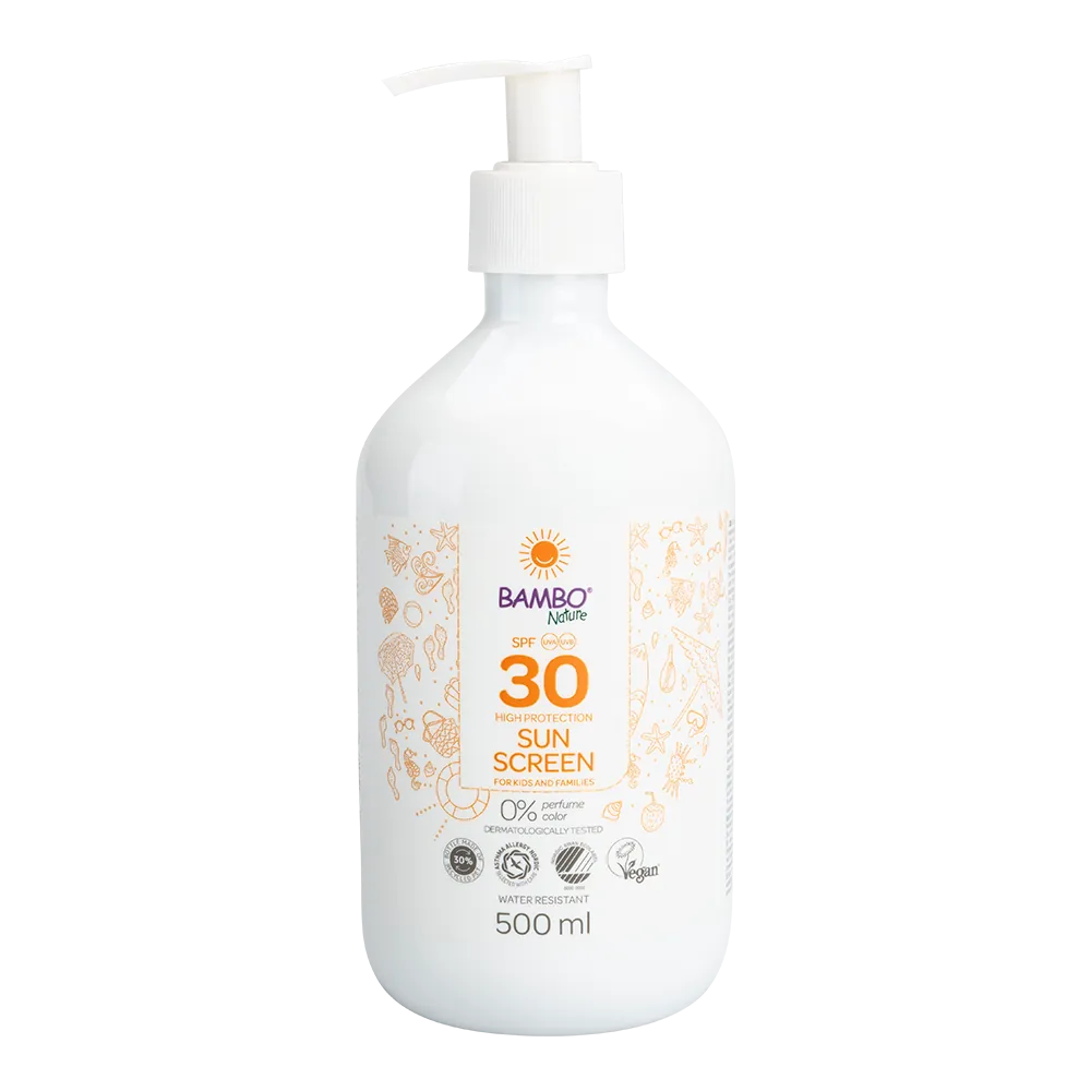 Bambo Nature Zonnebrandlotion SPF 30, pompflacon 500ml