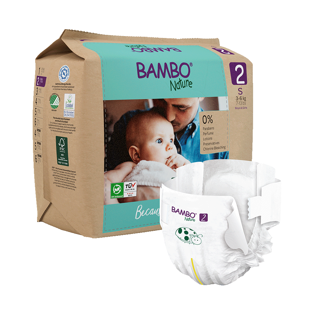 Bambo Nature Babyluiers Maat 2 (3-6 kg), 30 stuks