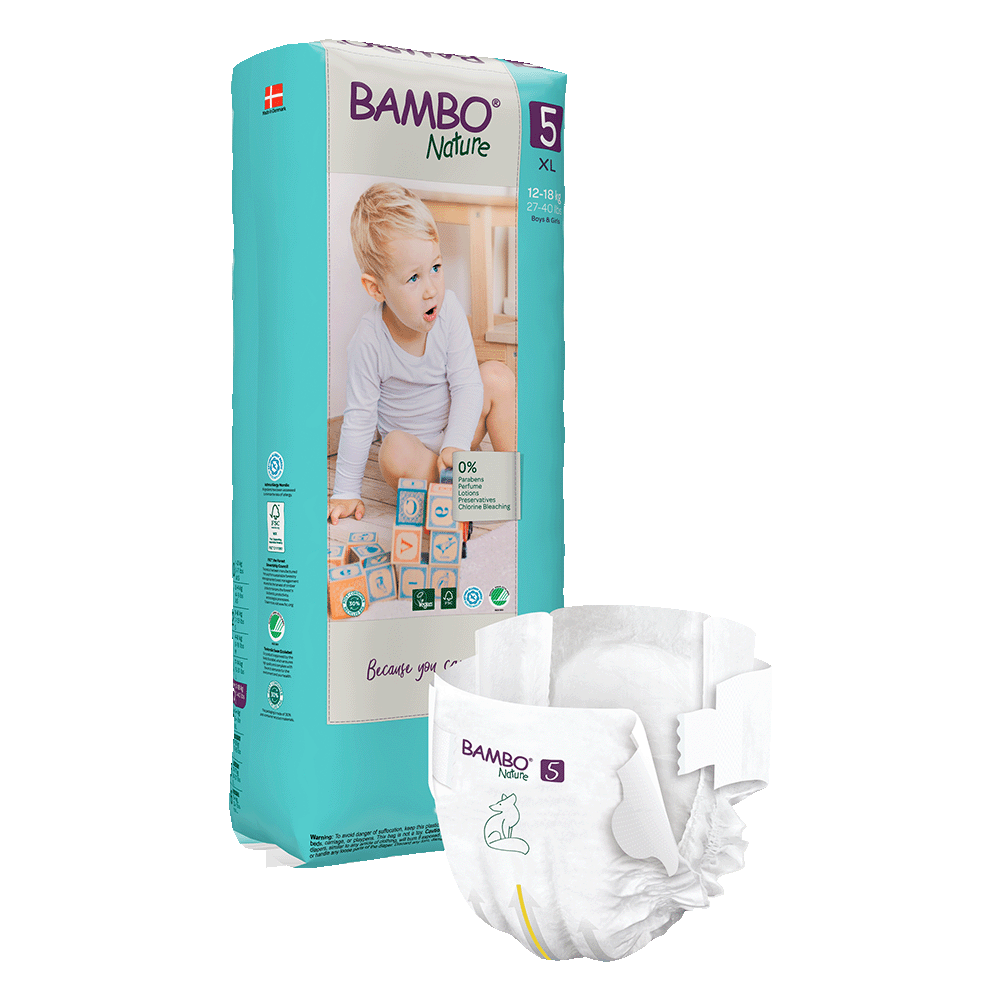 Bambo Nature Babyluiers Maat 5 (12-18 kg), 44 stuks