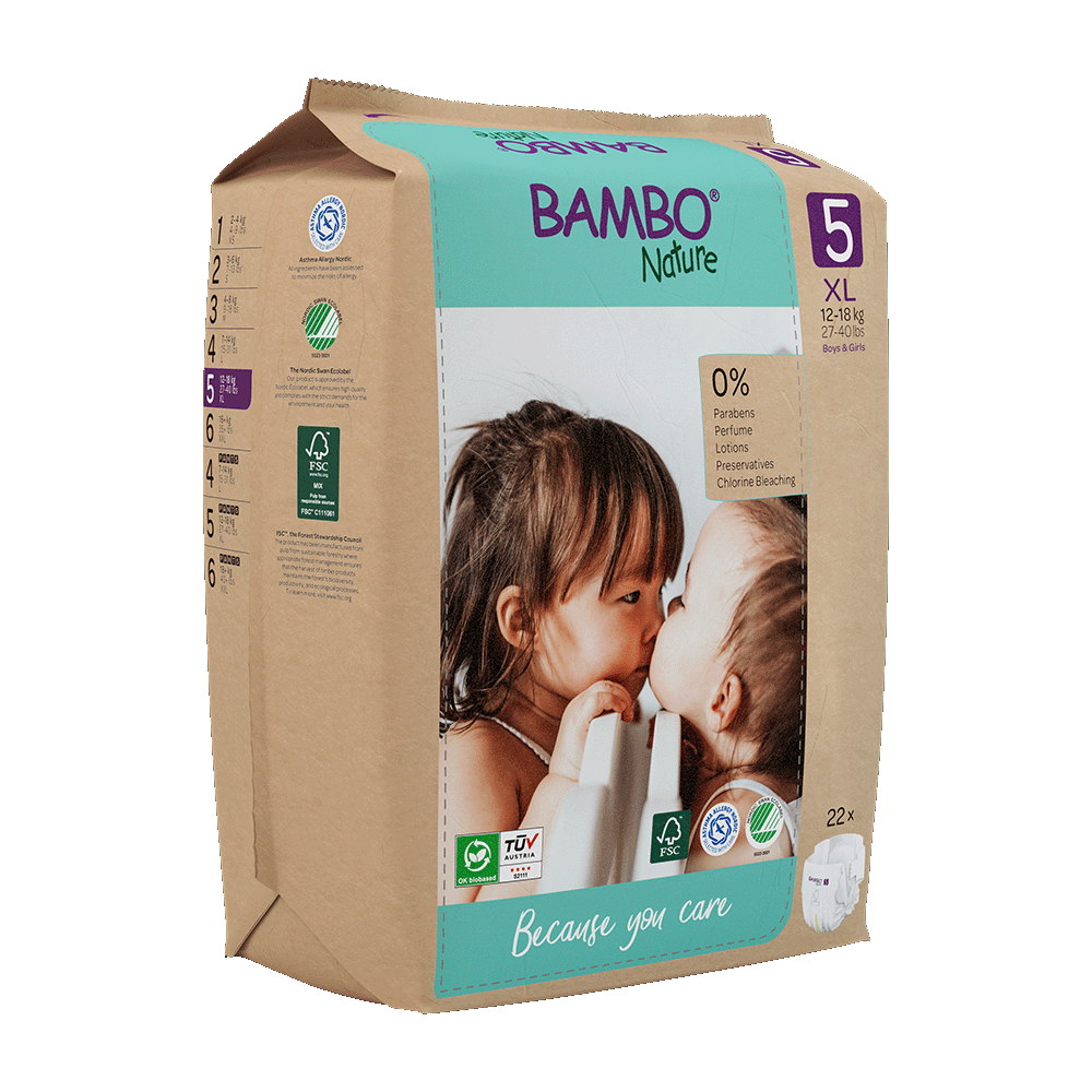 Bambo Nature Babyluiers Maat 5 (12-18 kg), 22 stuks