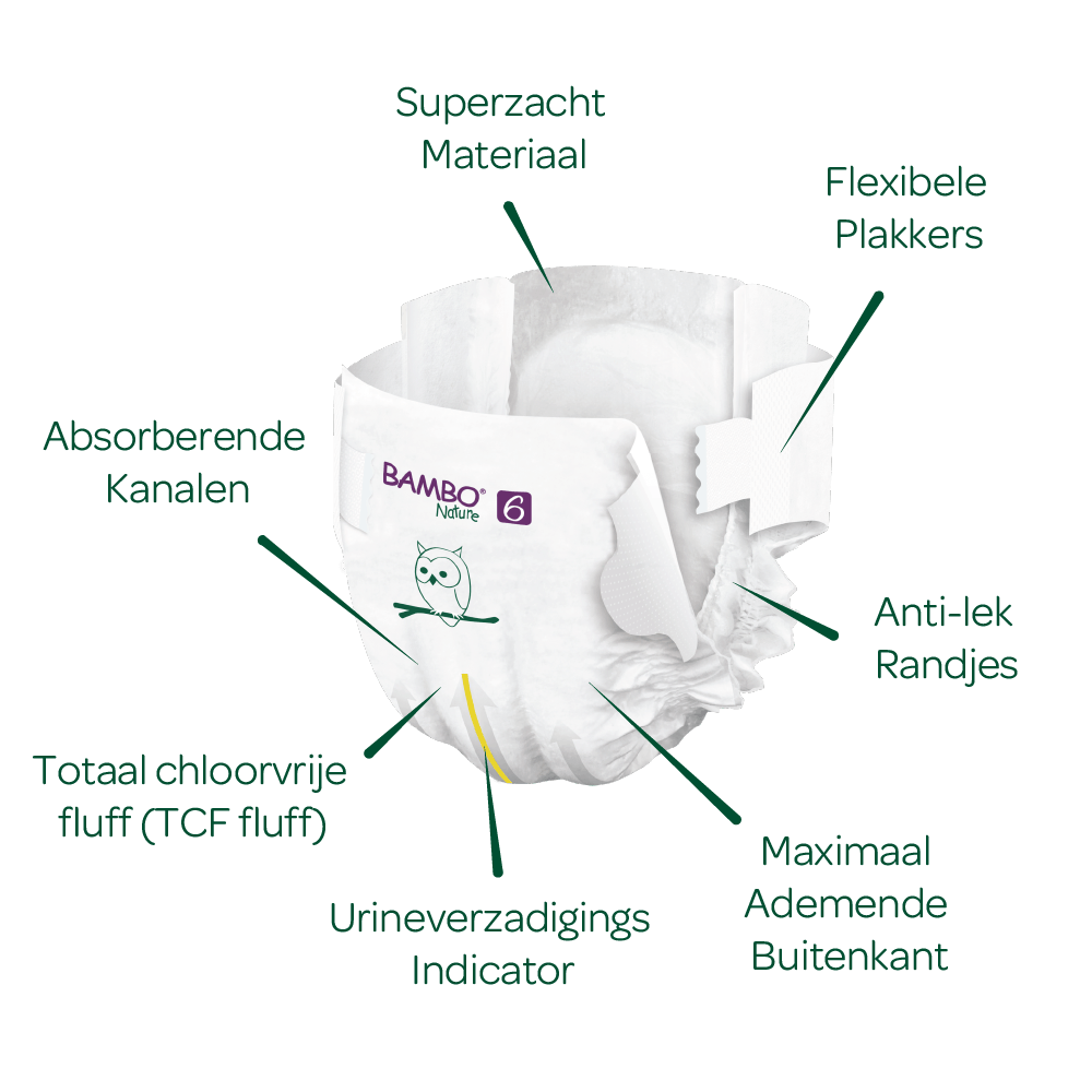 Bambo Nature Luiers Maandbox Maat 6 (16+ kg), 120 stuks