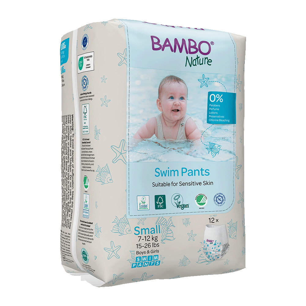 Bambo Nature Zwemluierbroekjes Maat S (7-12kg), 12 st.